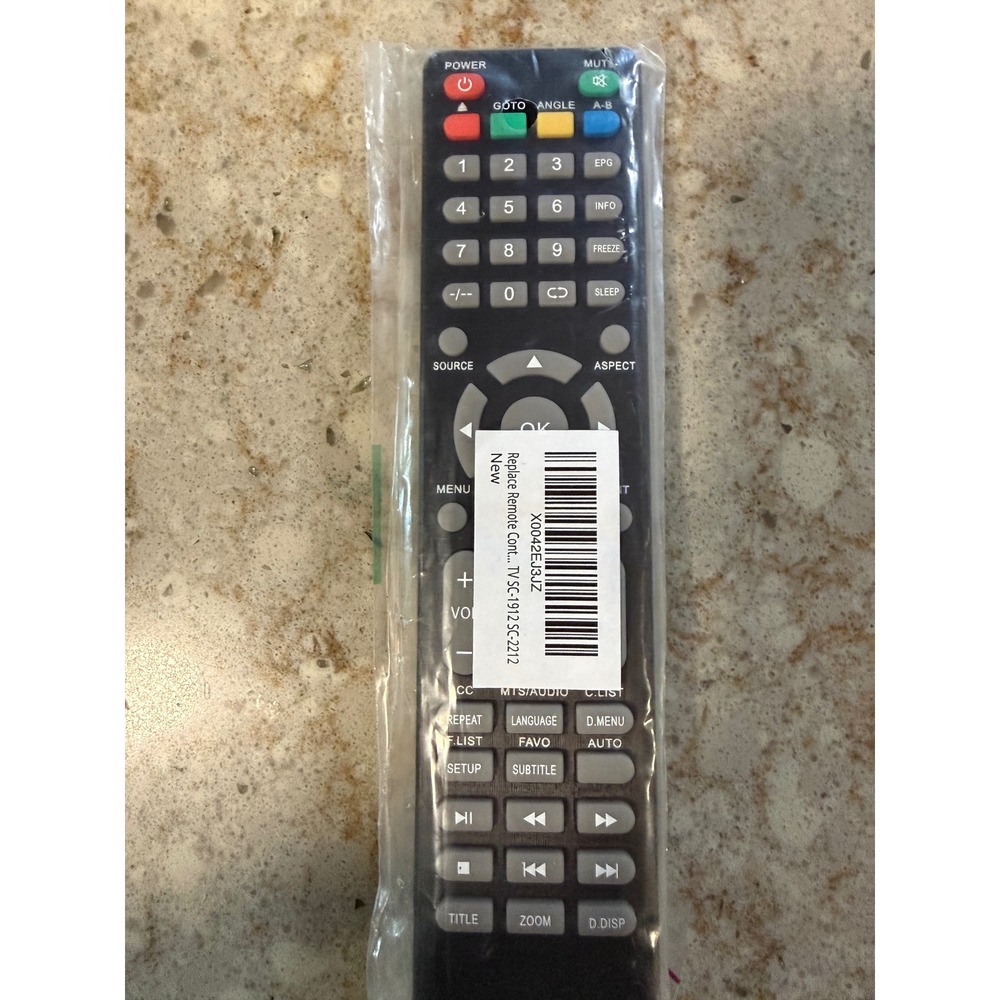 New Replacement Remote for Axess TV SC-1912 SC-2212 TVD1805-13 TV1703-40 Black